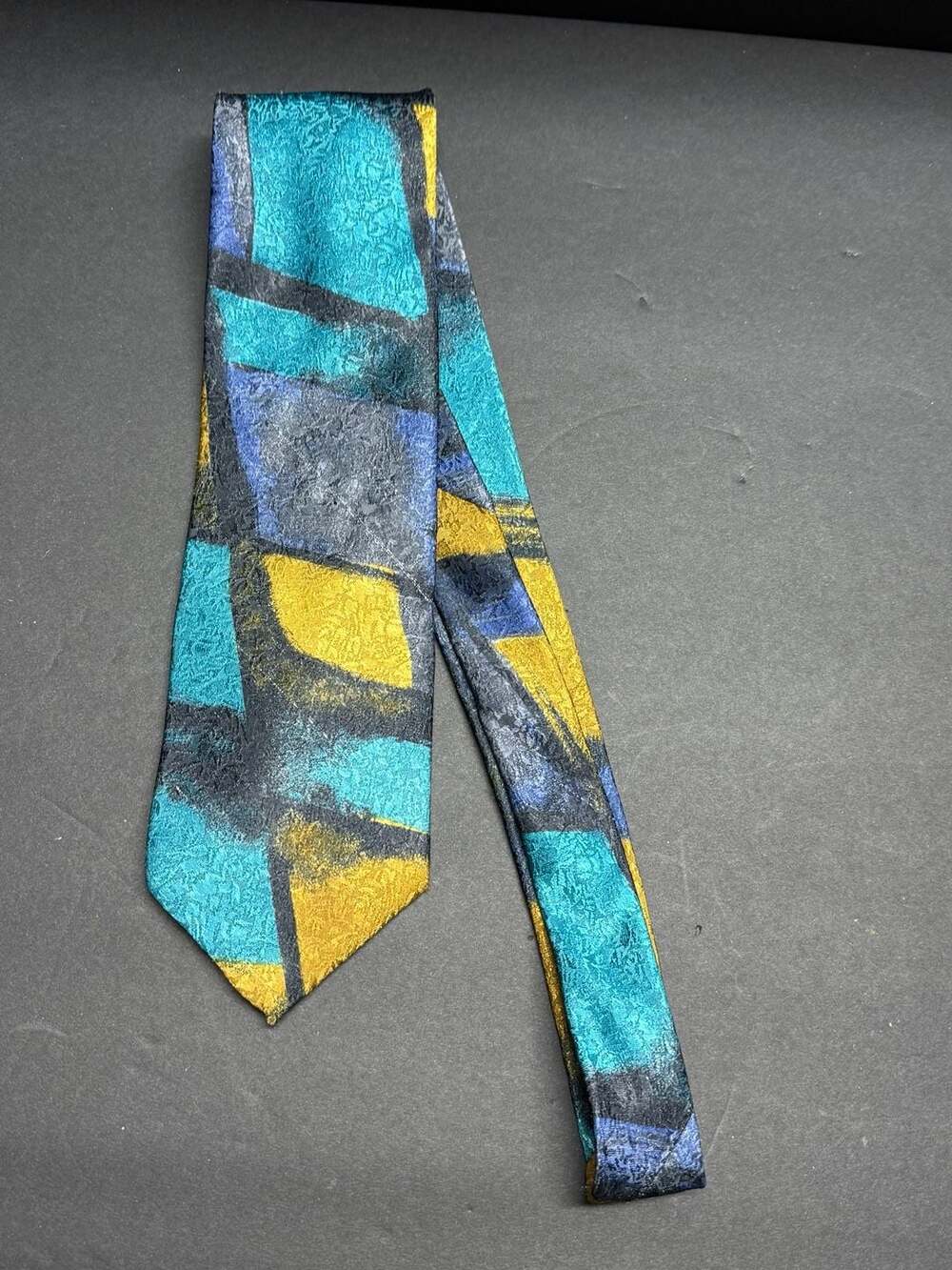 Premium sartorial tie 100% wool multicolor fantasy pattern handmade in Italy